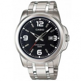 Montre CASIO Homme - Bracelet Gris En Acier Inoxydable - Résistante à l'eau - 12 Mois De Garantie - MTP-1314D-1AVDF