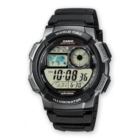 Montre CASIO Homme - Bracelet Noir En Resine - Boitier En Resine - Résistante à l'eau - 12 Mois De Garantie - AE-1000W-1BVDF