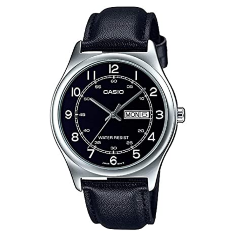 CASIO Montre Homme MTP-V006L-1B2UDF - Bracelet en Cuir - Noir