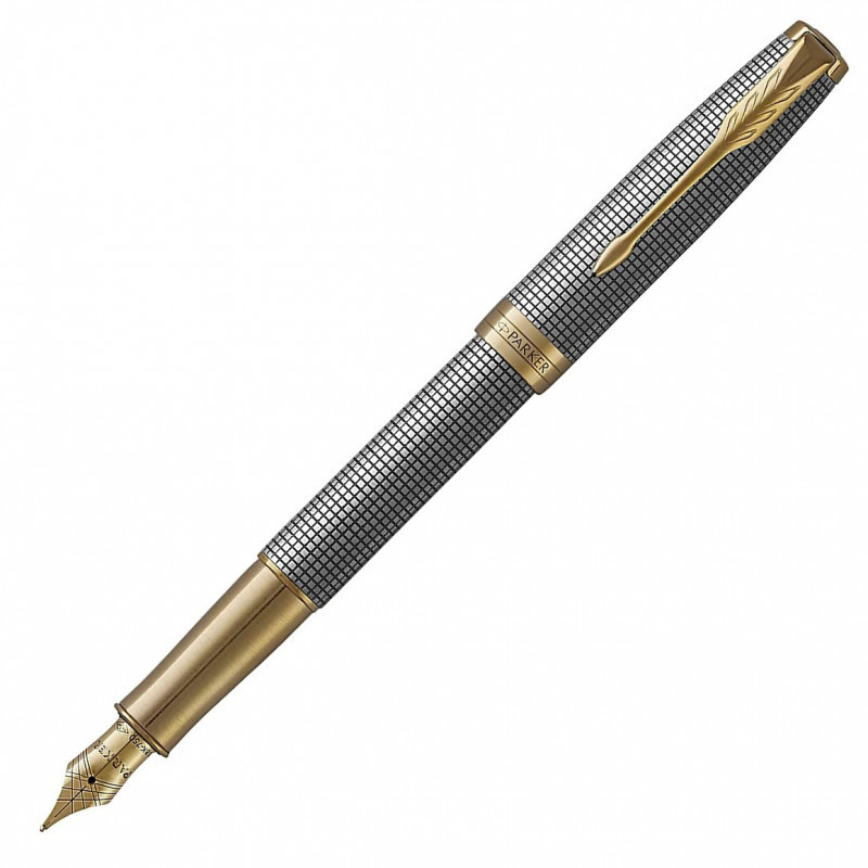 Stylo Plume PARKER SONNET En Argent Massif 925 - Plume En Or Massif 18K Large - Occasion, Prestige