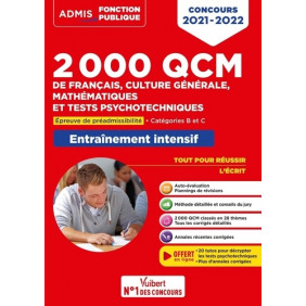 2000 QCM de français, culture générale, mathématiques et tests psychotechniques