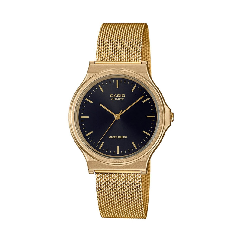 Montre CASIO Homme - Bracelet DoRée En Resine -Boitier En Resine - Résistante à l'eau - 12 Mois De Garantie - MQ-24MG-1EDF