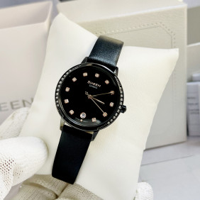 Montre-Bracelet Femme - Casio Sheen - SHE-4056BL-1AUDF - Bracelet Noir En Cuir Véritable