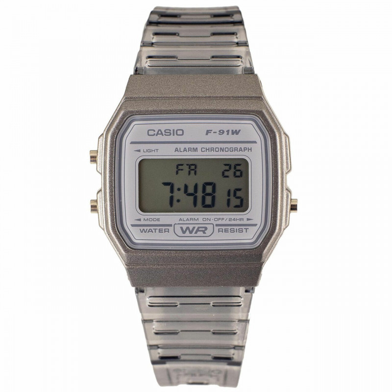 Montre CASIO Unisexe - Bracelet Gris En Résine - Cadran Gris - Boitier En Résine - 12 Mois De Garantie - F-91WS-8DF