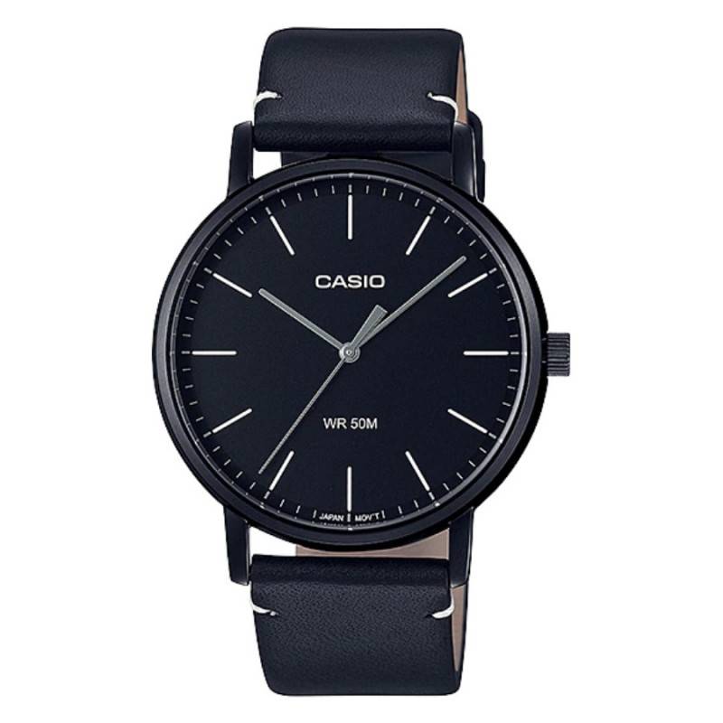 Casio Montre Homme MTP-E171BL-1EVDF - Bracelet en Cuir - Noir