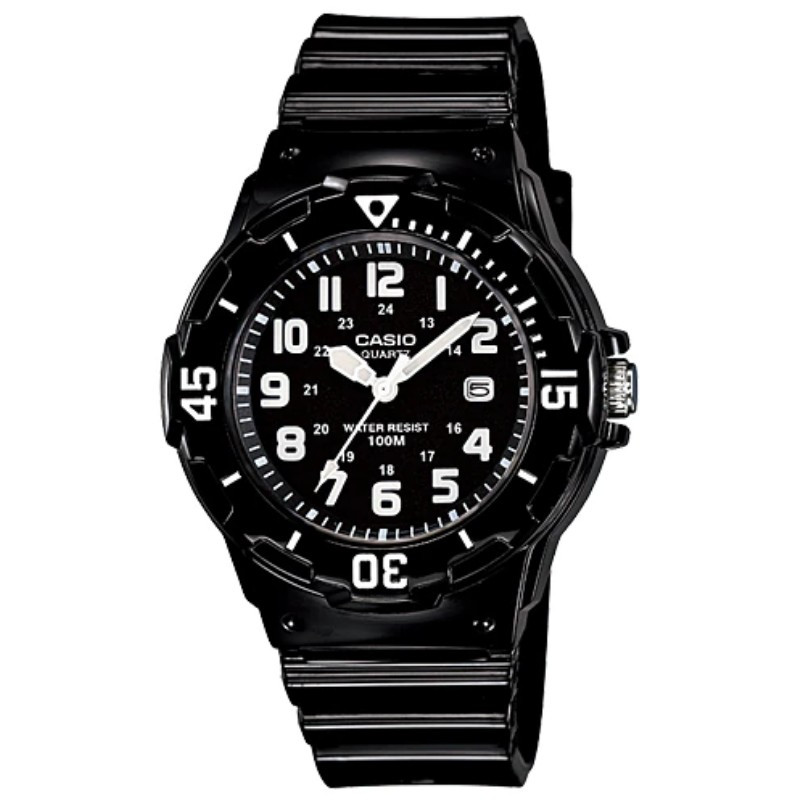 Montre CASIO Jeunesse - Bracelet Noir En Resine - Boitier En Resine - Résistante à l'eau - 12 Mois De Garantie - LRW-200H-1BVDF