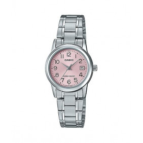 Montre CASIO Femme - Bracelet Gris En Acier Inoxydable - Résistante à l'eau - 12 Mois De Garantie - LTP-V002D-4BUDF