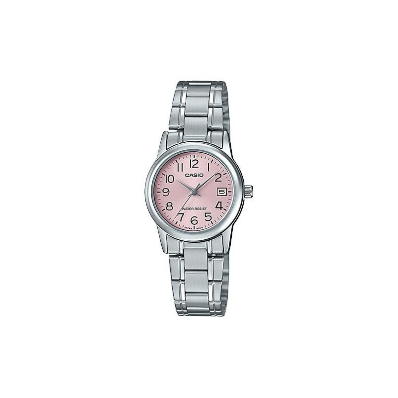 Montre CASIO Femme - Bracelet Gris En Acier Inoxydable - Résistante à l'eau - 12 Mois De Garantie - LTP-V002D-4BUDF