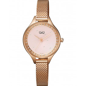 Montre Q&Q Femme - Bracelet DoRée En Acier Inoxydable - Etanche - 12 mois de garantie - QB73J002Y