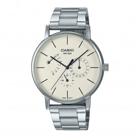 Montre CASIO Homme - Bracelet Gris En Acier Inoxydable -Résistante à l'eau - 12 Mois De Garantie - MTP-E320D-9EVDF