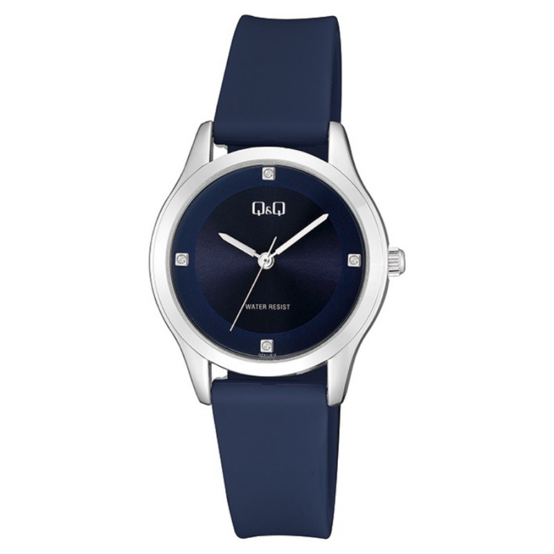 Montre Q&Q Pour Femme - Bracelet En Résine - Bleu - Résistante à l'eau - QZ51J312Y - Garantie 1 an