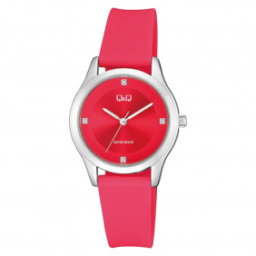 Montre Q&Q Pour Femme - Bracelet En Résine - Rouge - Résistante à l'eau - QZ51J362Y - Garantie 1 an