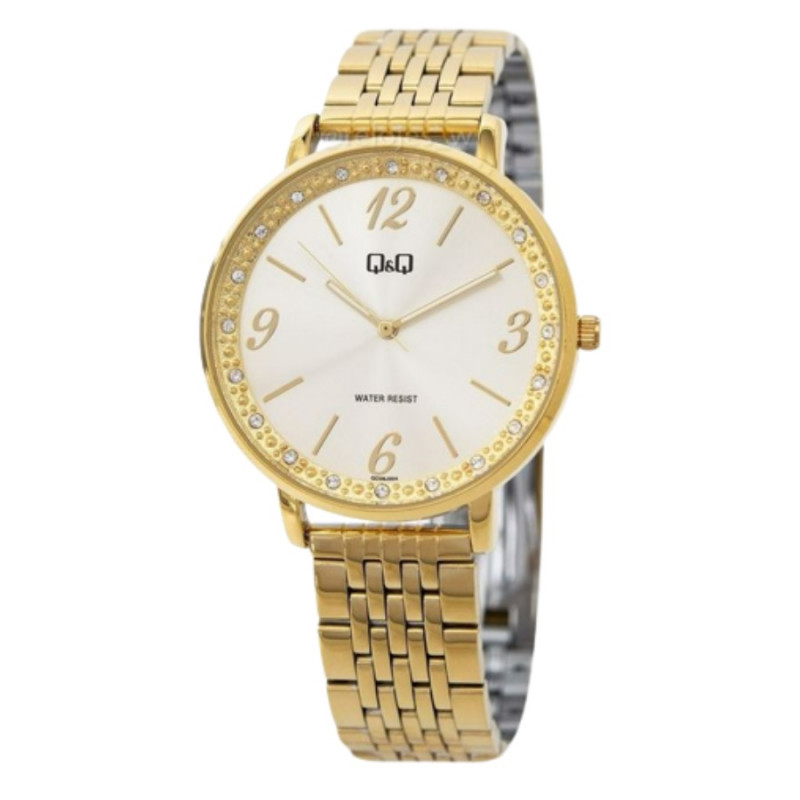 Montre Q&Q Femme - Bracelet DoRée En Acier Inoxydable - Etanche - 12 mois de garantie - QC09J004Y