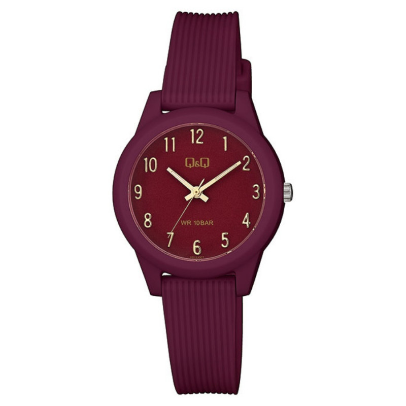 Montre Q&Q Pour Enfant - Bracelet En Résine - Rouge - Résistante à l'eau - VS13J007Y - Garantie 1 an