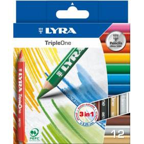 12 crayons de couleur Lyra Triple one - Age 3 ans +