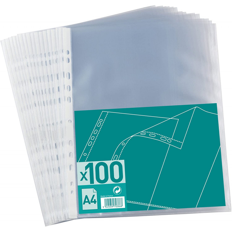 Paquet 100 Pochettes Perforées Atlas 50 Microns AS18