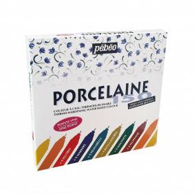 Pebeo Porcelaine 150 Coffret 9 Marqueurs Assortis Pointe Fine 0.7mm