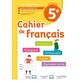 Cahier de français 5e - Grand Format Edition 2022