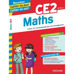 Cahier du jour/Cahier du soir Maths CE2 + mémento - Grand Format Edition 2019