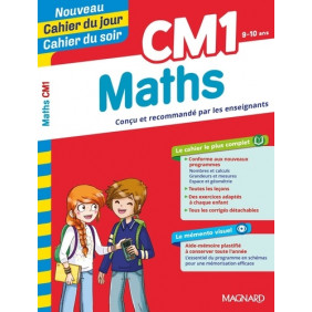 Cahier du jour/Cahier du soir Maths CM1 + mémento - Grand Format Edition 2019