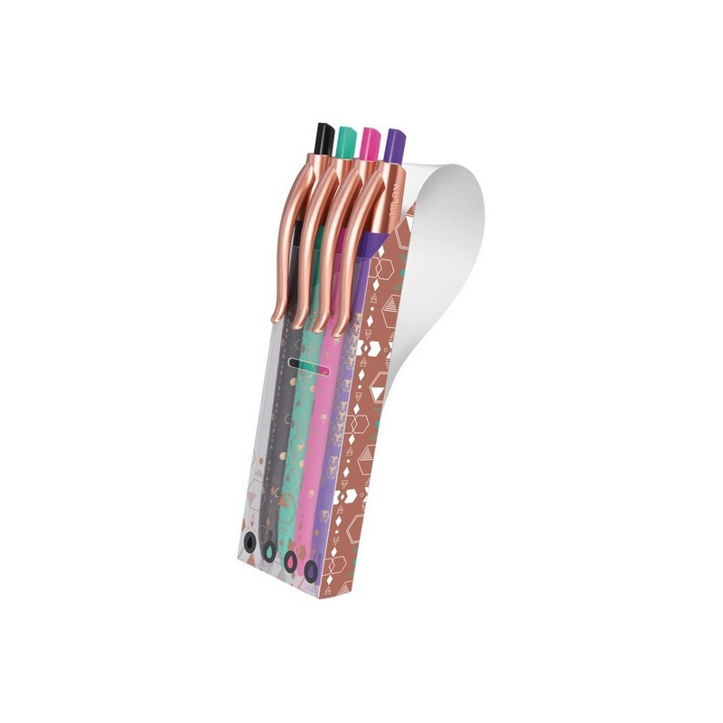 Lot De 4 Stylos Sablier Anti-stress - Stylos à Bille Rigolos Pour L'école, Le Bureau, Cadeau De Noël Ou Anniversaire