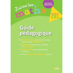 Maths Cycle 2 CE1 J'aime les maths - Guide pédagogique - Grand Format