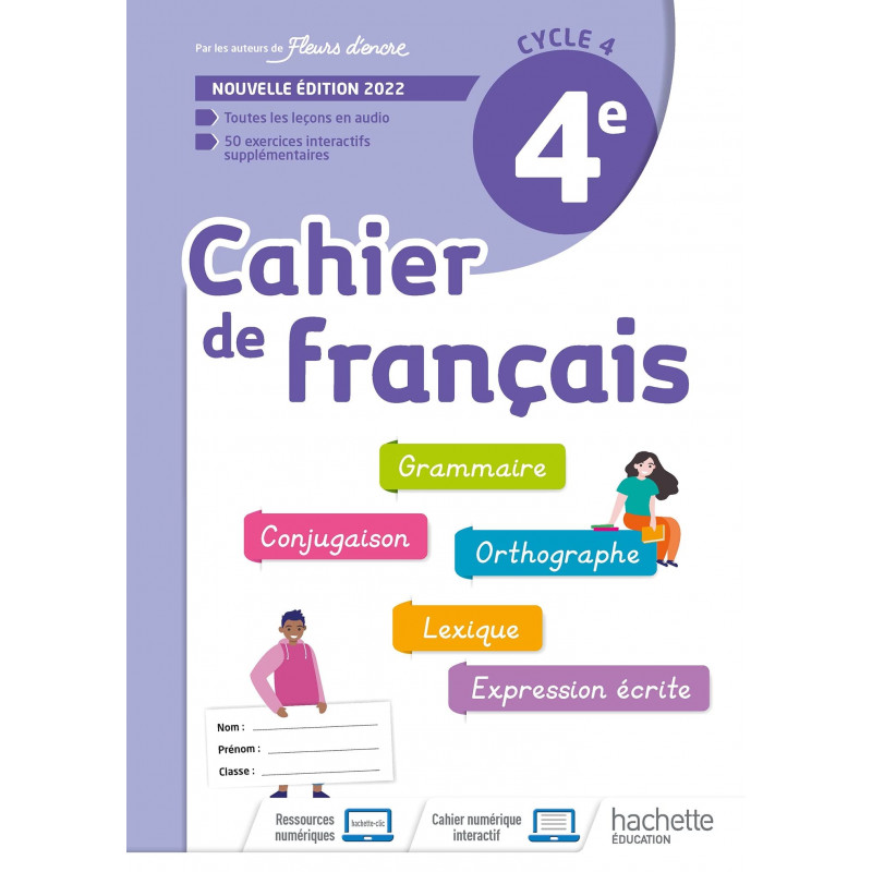 Decoration Cahier Francais Cahier de français 4e - Grand Format Edition 2022