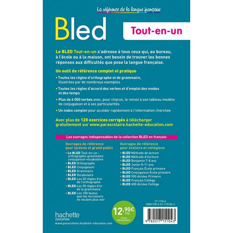 Bled: Le Bled. Orthographe, Grammaire, Conjugaison. Francais