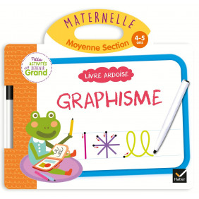 Livre ardoise Graphisme Maternelle Moyenne Section - Avec un feutre effaçable - Album