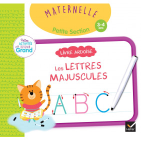 Livre ardoise Les lettres majuscules Maternelle petite section - Avec un feutre effaçable - Grand Format