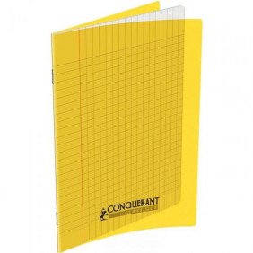 Cahier d'écolier 96 pages Grands carreaux - 24 x 32 cm - Polypro Jaune : Conquérant