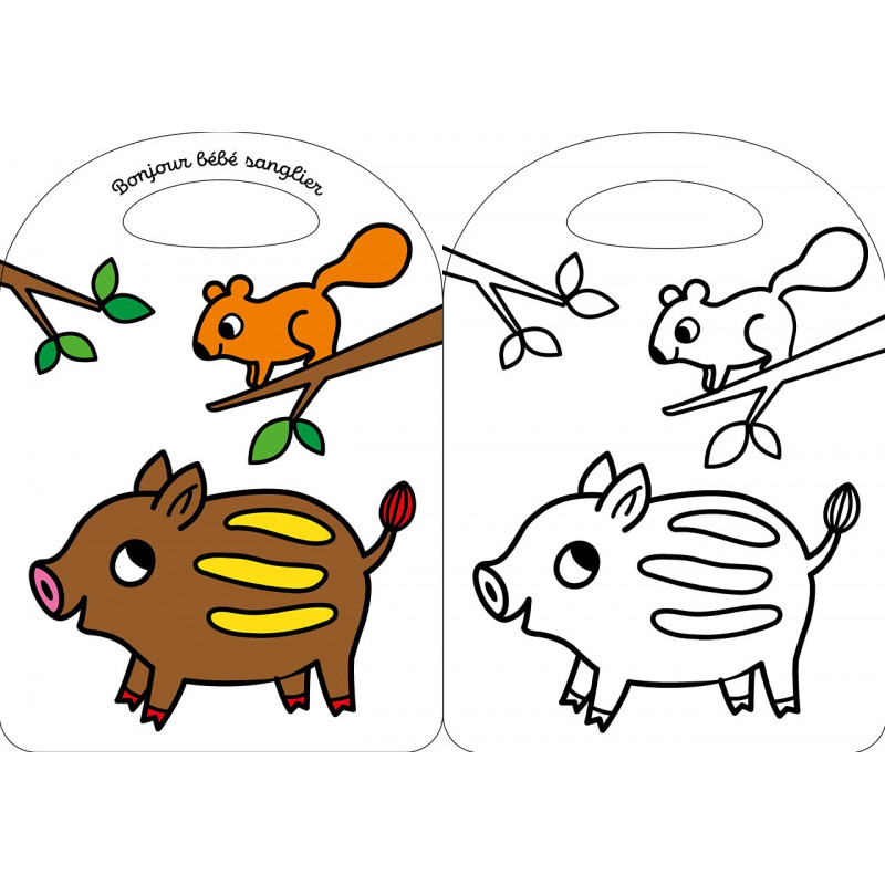 Coloriage  bébés animaux de la forêt - Dès 2 ans