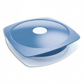 MAPED Assiette à déjeuner 900 ml Concept Adulte Bleu orage, en PP, valve sur couvercle, étanche
