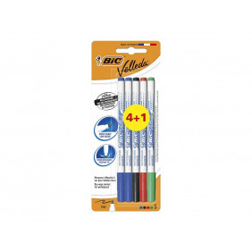 Styllo pour Ardoise BIC VELLEDA 1721 pointe fine x 4+1 Assorti