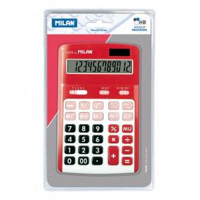 Blister calculatrice 12 chiffres rouge Milan