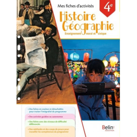 Histoire Géographie EMC 4e - Mes fiches d'activités - Grand Format Edition 2022