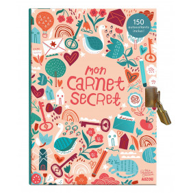 Mon carnet secret - Avec 150 autocollants et 1 cadenas - Grand Format - Dès 5 ans