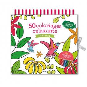 50 coloriages relaxants nature - Avec 24 crayons inclus - Album