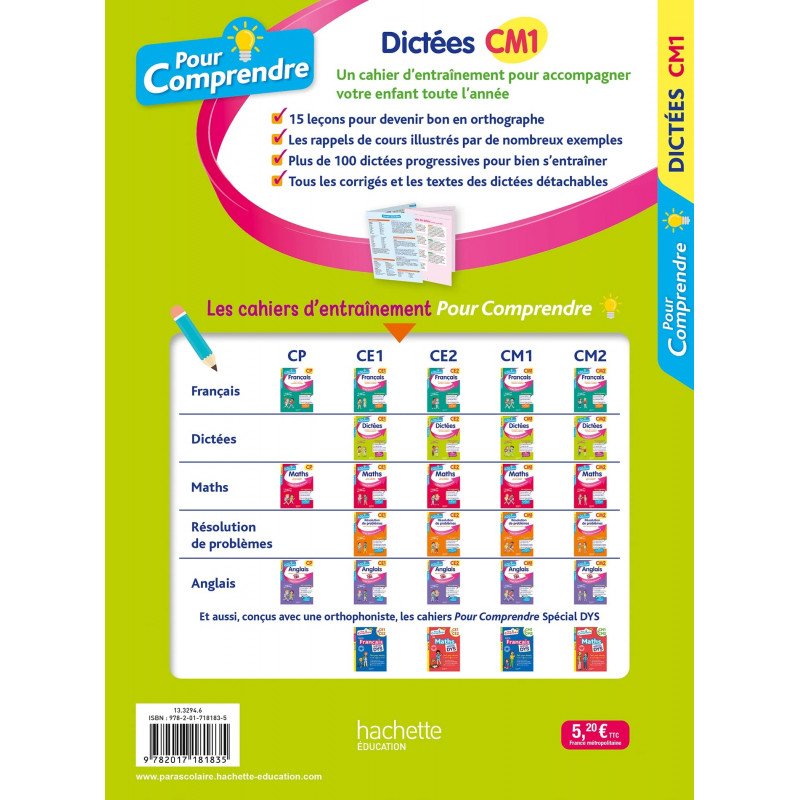 Pour Comprendre Dictées CM1 - Grand Format - De 9 à 10 ans