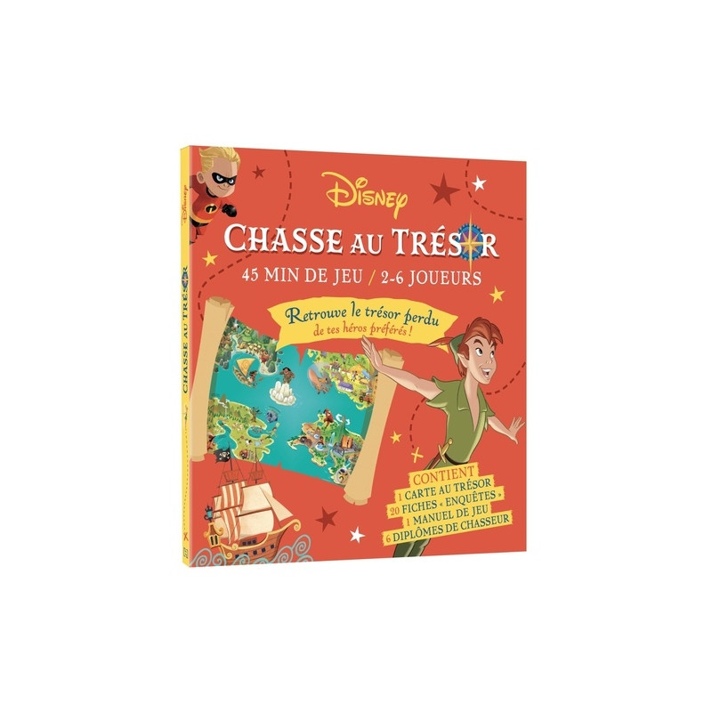 Chasse au trésor Disney Classiques - Avec 1 carte, 20 fiches, 1 manuel et 6 diplômes - Grand Format