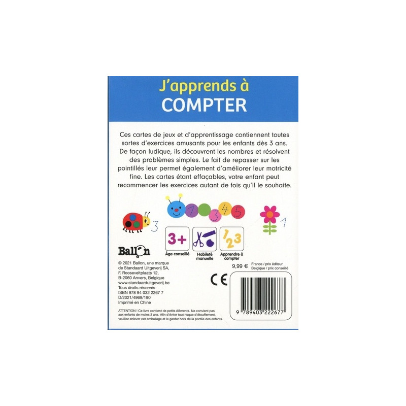 J'apprends à compter - 52 cartes éducatives - Album 0 - 5 ans