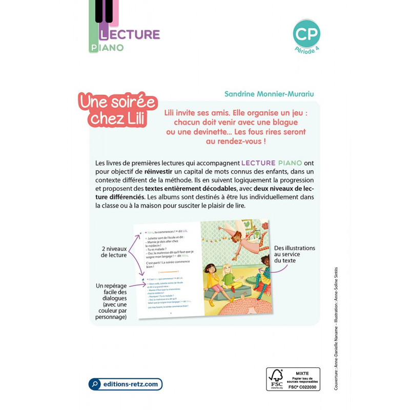 Pack de 5 - Piano CP - Une soirée chez Lili - période 4 série 2 ‎ 6 - 8 ans