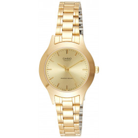 Montre CASIO Femme - Bracelet Dorée En Acier Inoxydable -Résistante à l'eau - LTP-1128N-9ARDF