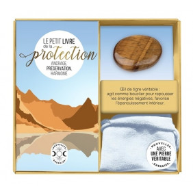 Coffret Ma petite pierre de protection - Avec 1 véritable Oeil-de-tigre, son pochon en velours et 1 livret