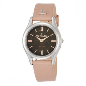Montre Femme Trussardi T-Light R2451127504 Bracelet Rose En Cuir Véritable - Résistance à l'eau 50 Mètres