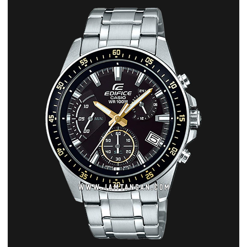 Montre Homme Casio Edifice EFV-540D-1A9VUDF - Bracelet Gris en Acier Inoxydable - Résistance à l'eau 100 Mètres