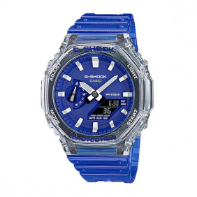 Montre Homme Casio C-Shock GA-2100HC-2ADR - Bracelet Bleu En Silicone - Résistance à l'eau 200 Mètres