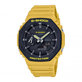 Montre Homme Casio G-Shock GA-2110SU-9ADR - Bracelet Jaune En Silicone - Résistance à l'eau 200 Mètres