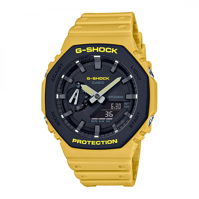 Montre Homme Casio G-Shock GA-2110SU-9ADR - Bracelet Jaune En Silicone - Résistance à l'eau 200 Mètres