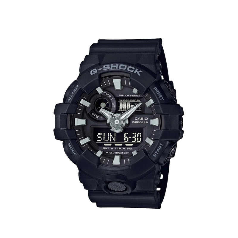 Montre Homme Casio G-Shock GA-700-1BDR - Bracelet Noir En Silicone - Résistance à l'eau 200 Mètres